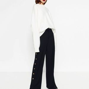 Button side pants Navy Blue